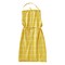 Classic Check Slub Bib Apron with Large Pocket and Waist Tie Yellow One Size Fits Most Machine Wash Yellow